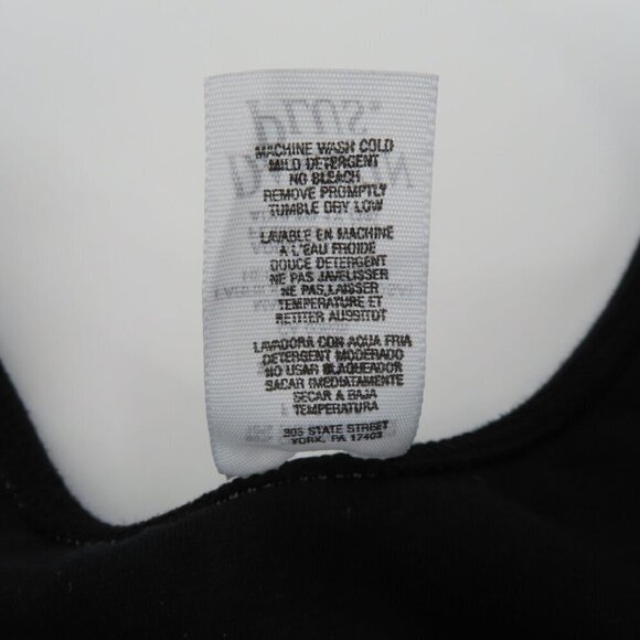 Danskin Women Plus Size 1X Bra Tops Bralette Solid Black Cotton Blend 1990s NEW - Picture 6 of 9